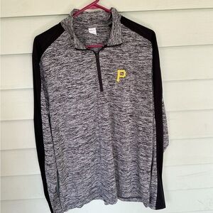 Gray and Black Quarter-Zip Pullover